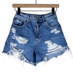 American Eagle Denim Distressed Highest Rise 90s Boyfriend Shorts